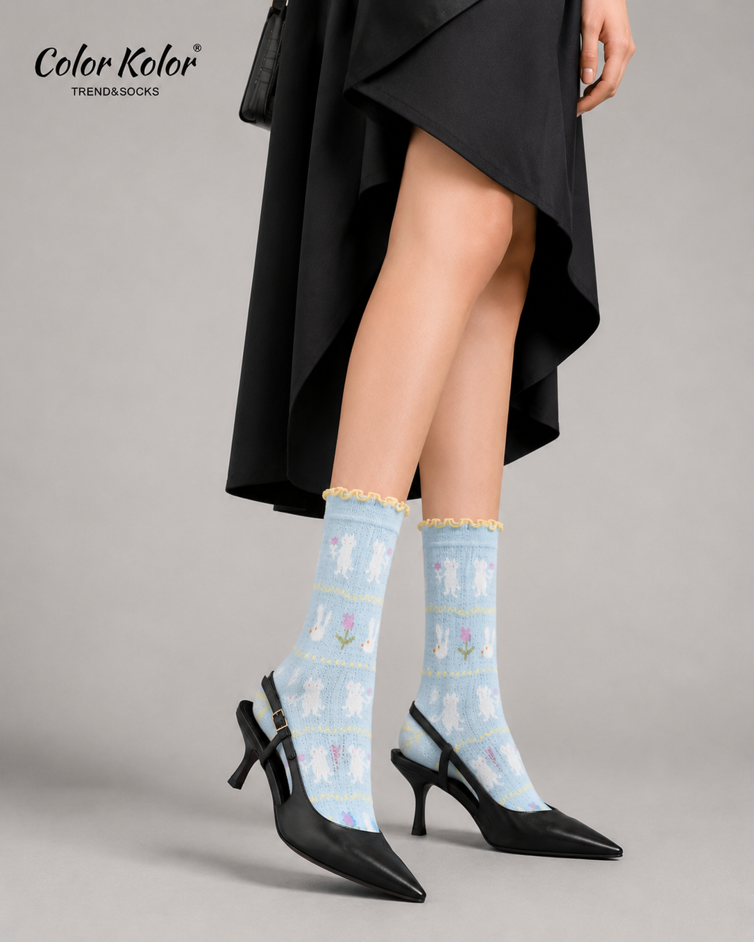 Summer thin Japanese fungus lace cartoon socks for women hollow mesh small red flowers sweet girls mid-calf socks