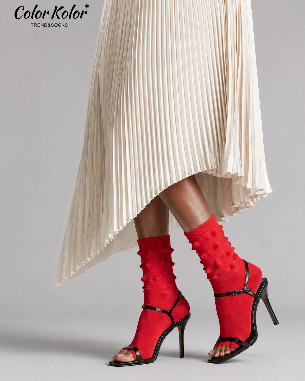 New Year and Year of the Dragon 3D convex three-dimensional thorn hedgehog socks women's mid-calf socks ins trend internet celebrity super hot red stockings