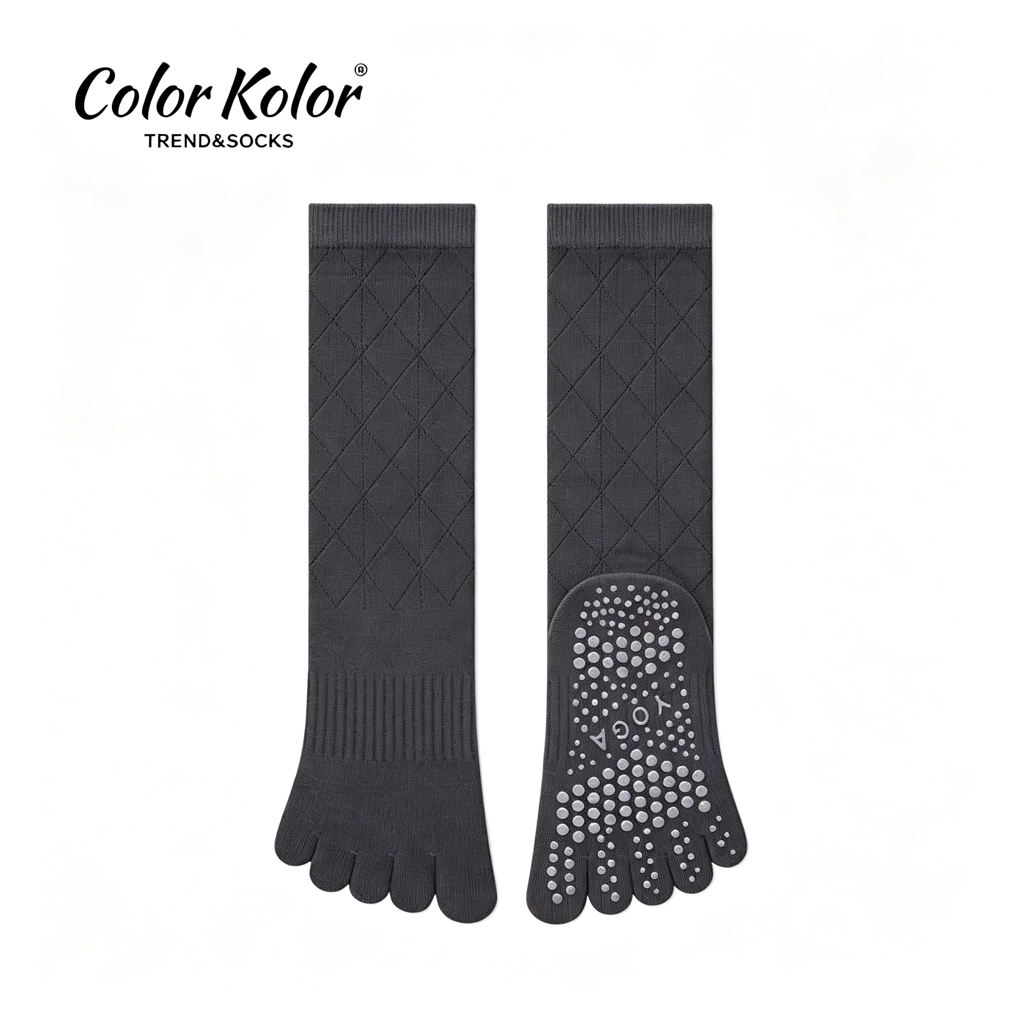 Pilates Grip Five-Toe Calf Socks