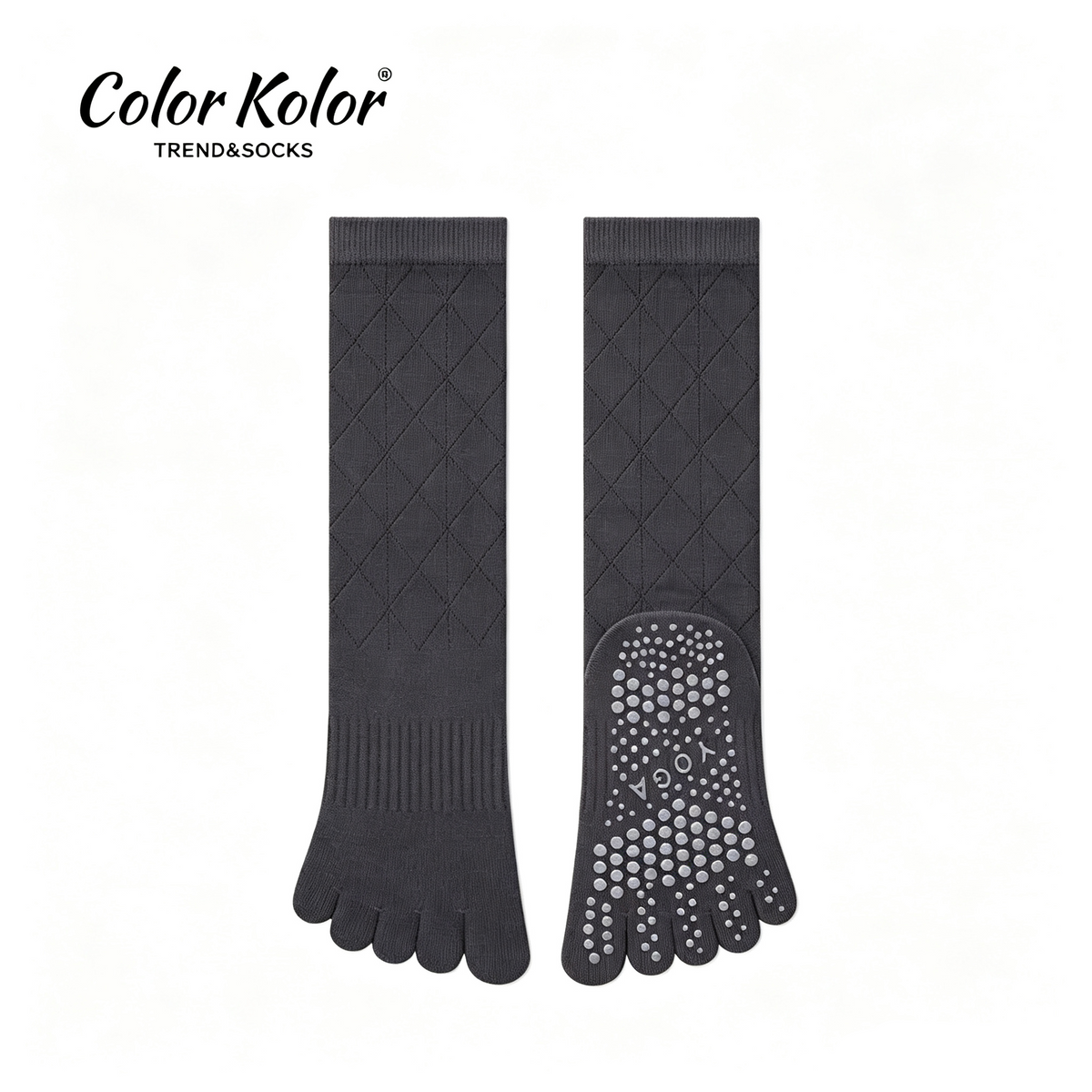 Pilates Grip Five-Toe Calf Socks