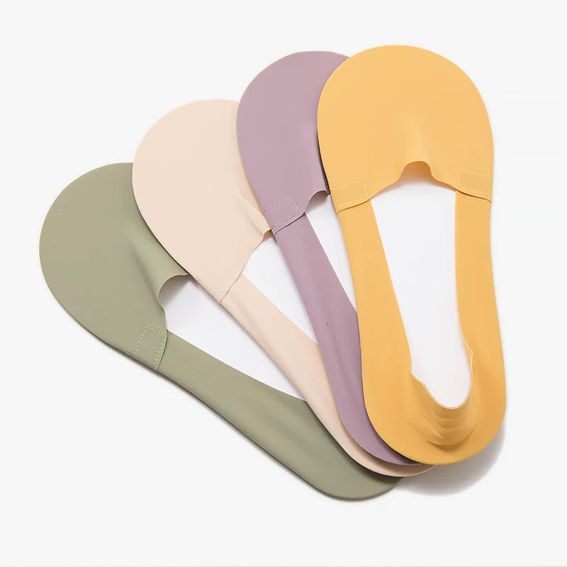 Ice silk boat socks for women in summer thin non-slip non-falling breathable cotton socks with solid color invisible shallow mouth single shoes socks