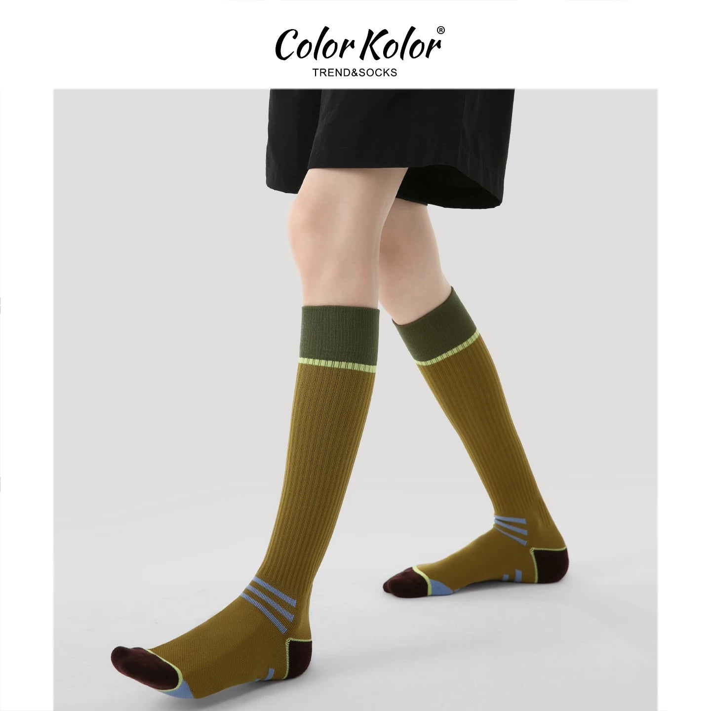 Professional compression socks calf socks for women ginger towel bottom skipping sports socks fitness threaded compression long socks
