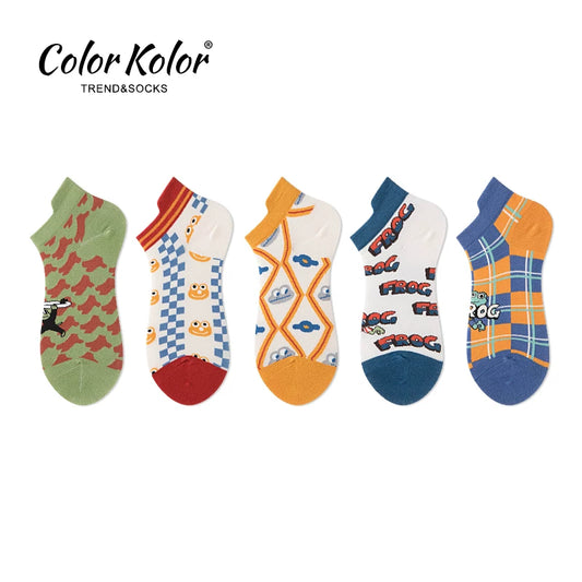 New summer socks, women's boat socks, non-slip, non-falling cotton socks, cute cartoon frog girl student low-cut socks