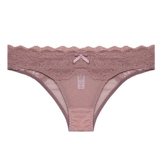 Clearance benefits｜European and American black lace sexy hollow panties women's half-pack thong mid-low waist briefs