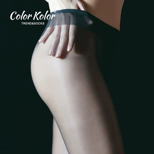 Summer seamless T-crotch stockings for women, ultra-thin anti-snag stockings 10D sexy black stockings stewardess airline socks invisible pantyhose