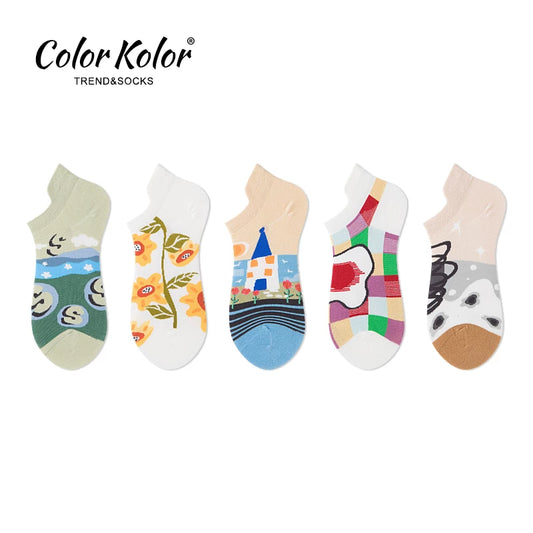 25SS summer boat socks, non-slip, non-falling, heel-lifting socks, Japanese illustrations, low-top shallow socks, heel-protecting socks for women