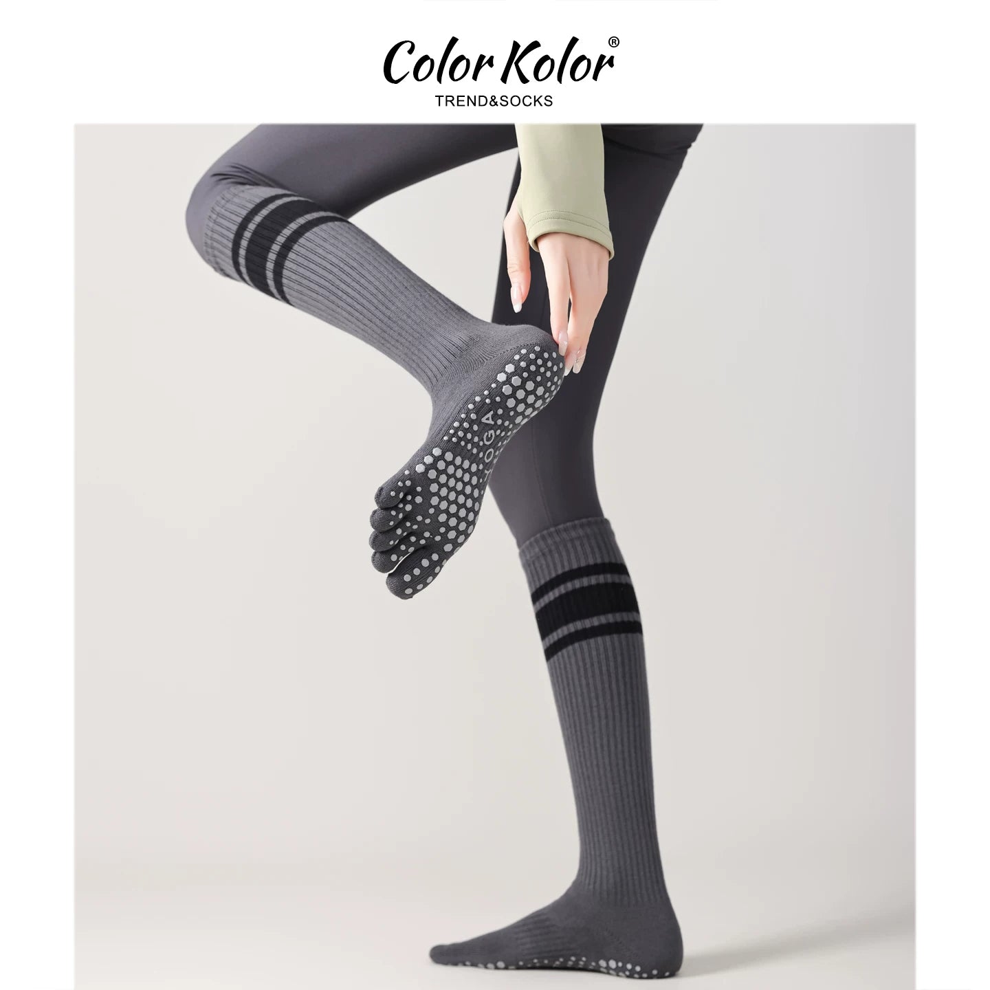 Pilates Non-Slip Split-Toe Calf Socks