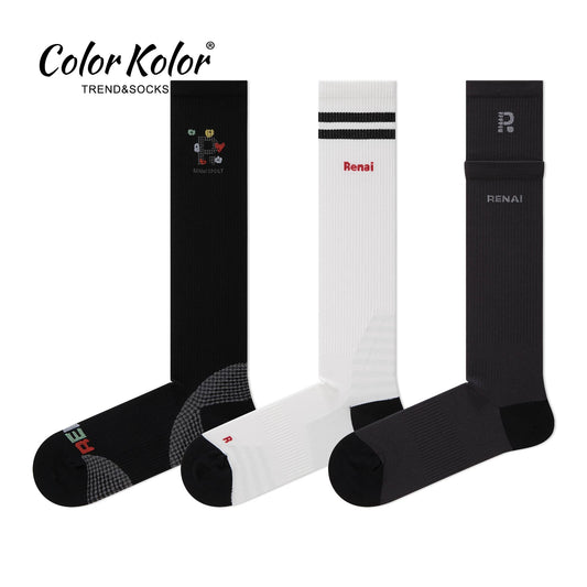 Pressure socks sports calf socks black slimming miu white fitness yoga cycling compression long socks for women