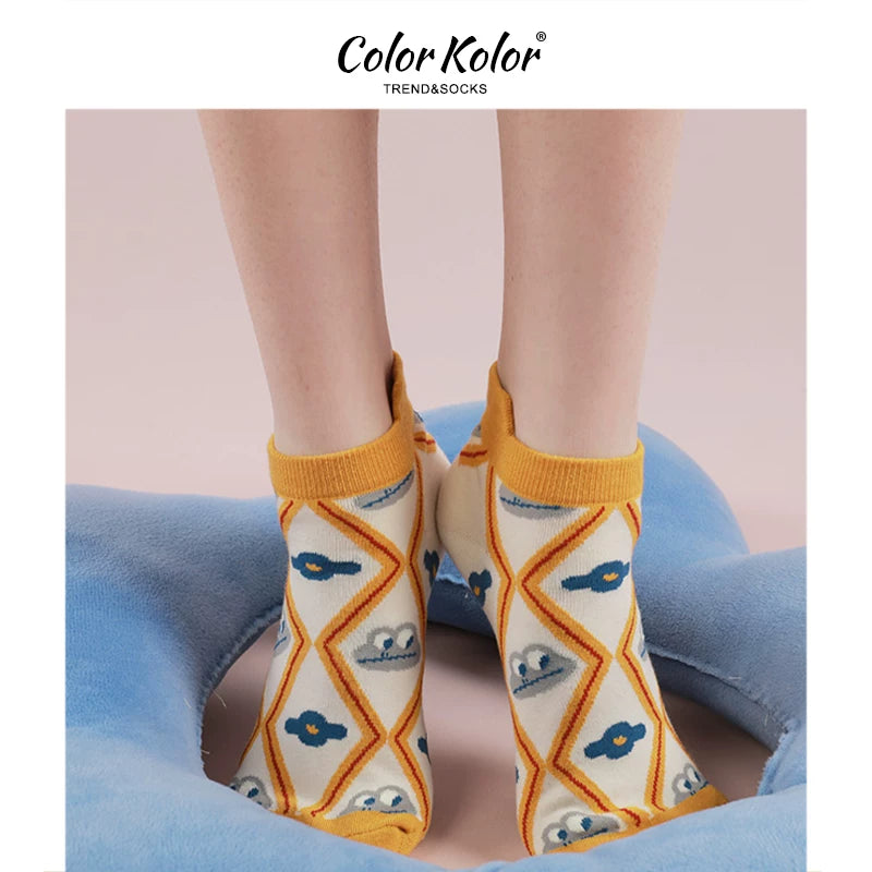 New summer socks, women's boat socks, non-slip, non-falling cotton socks, cute cartoon frog girl student low-cut socks