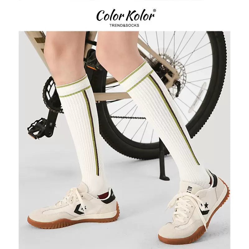 Striped Towel-Bottom Compression Socks