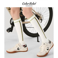 Striped Towel-Bottom Compression Socks