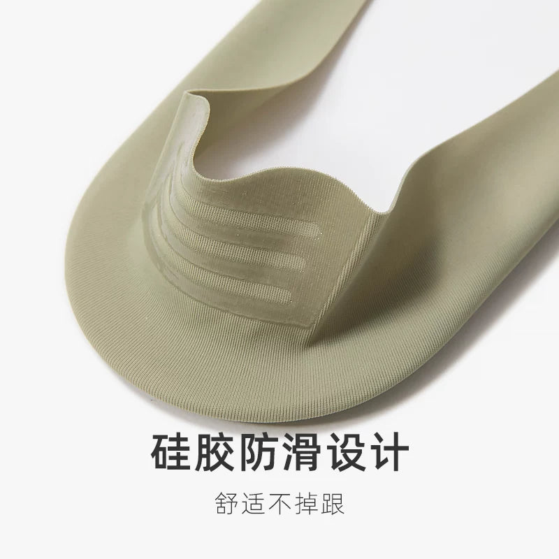 Ice silk boat socks for women in summer thin non-slip non-falling breathable cotton socks with solid color invisible shallow mouth single shoes socks