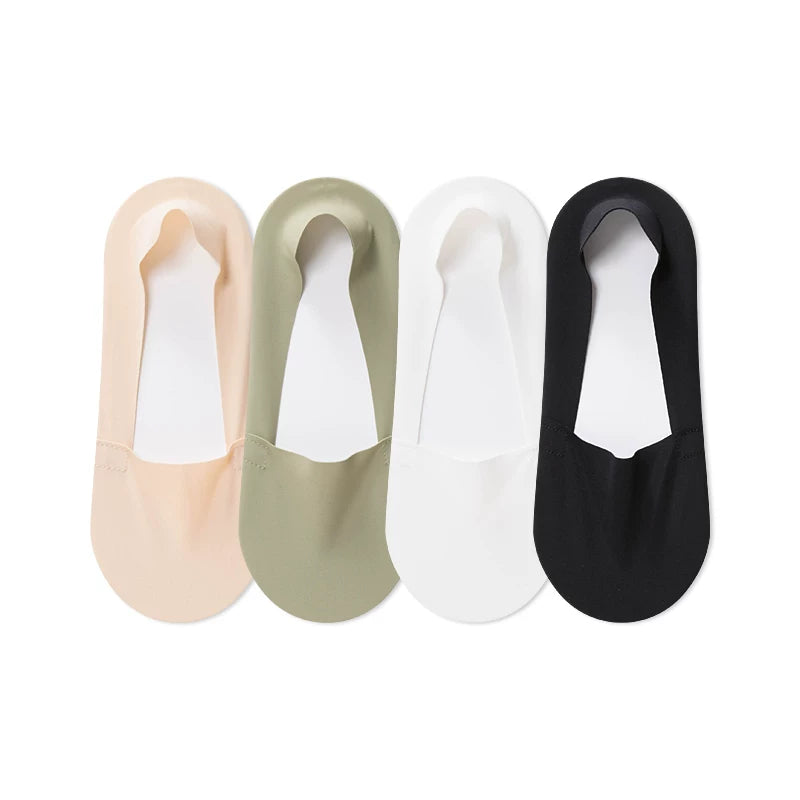 Ice silk boat socks for women in summer thin non-slip non-falling breathable cotton socks with solid color invisible shallow mouth single shoes socks