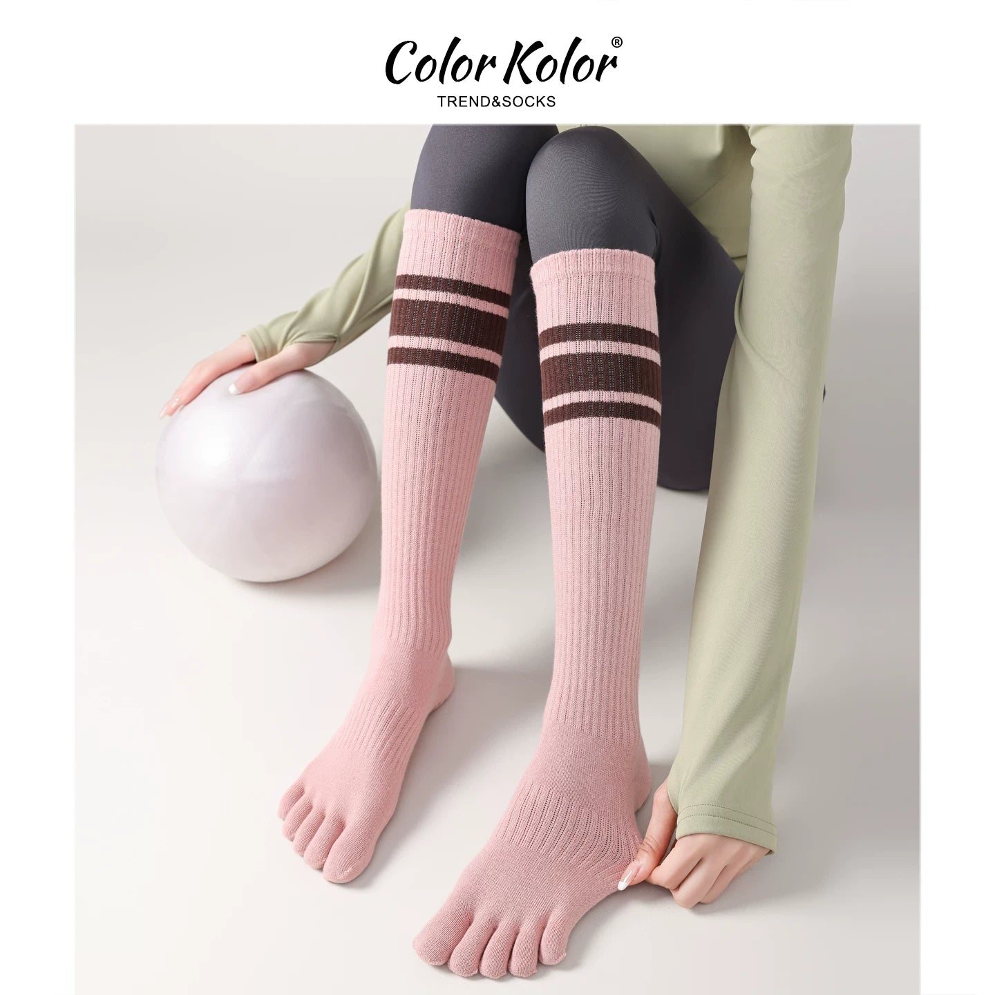Pilates Non-Slip Split-Toe Calf Socks