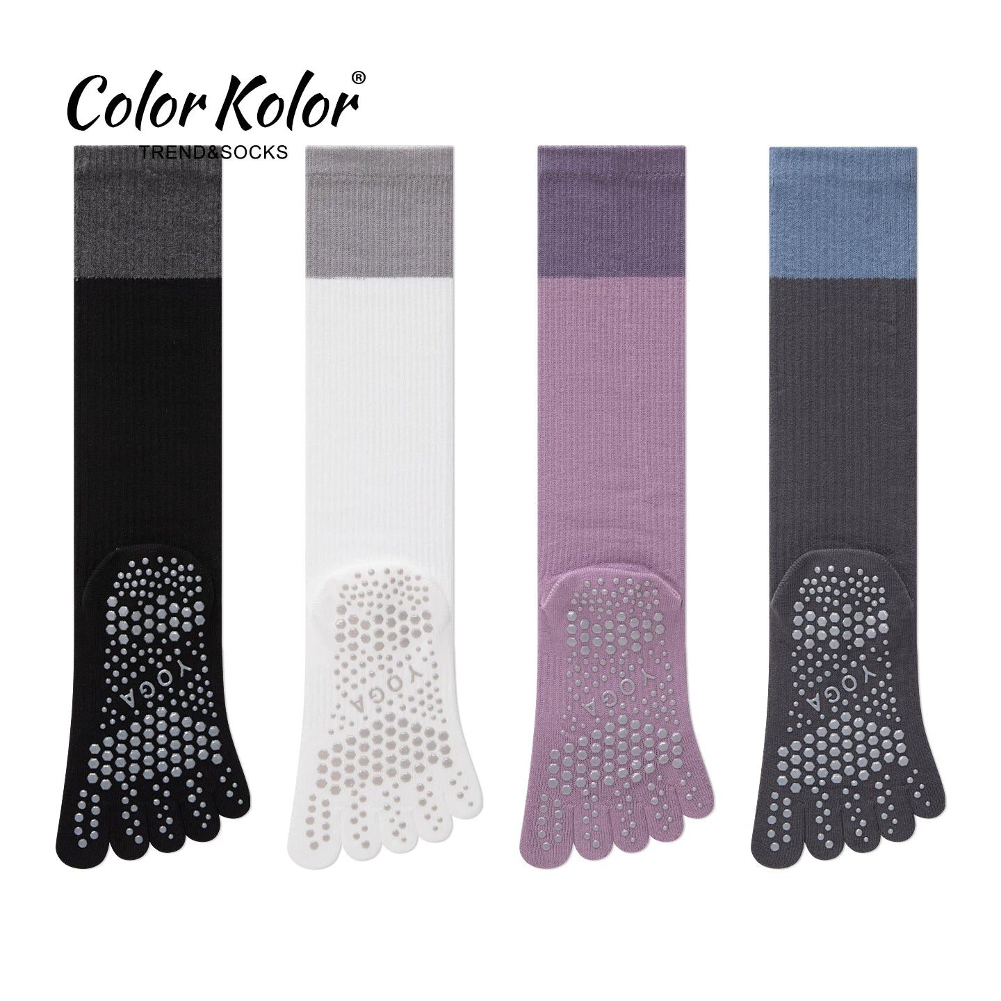 Pilates Grip Split-Toe Calf Socks