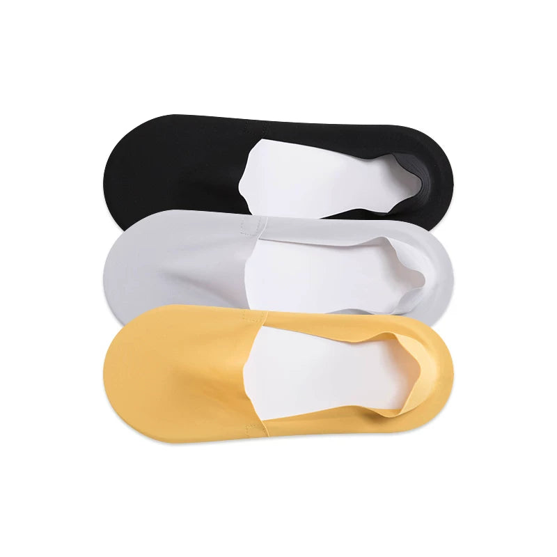 Summer thin ice silk boat socks for men, pure cotton bottom, non-slip, non-falling, sweat-absorbent, breathable, solid color, shallow mouth invisible socks