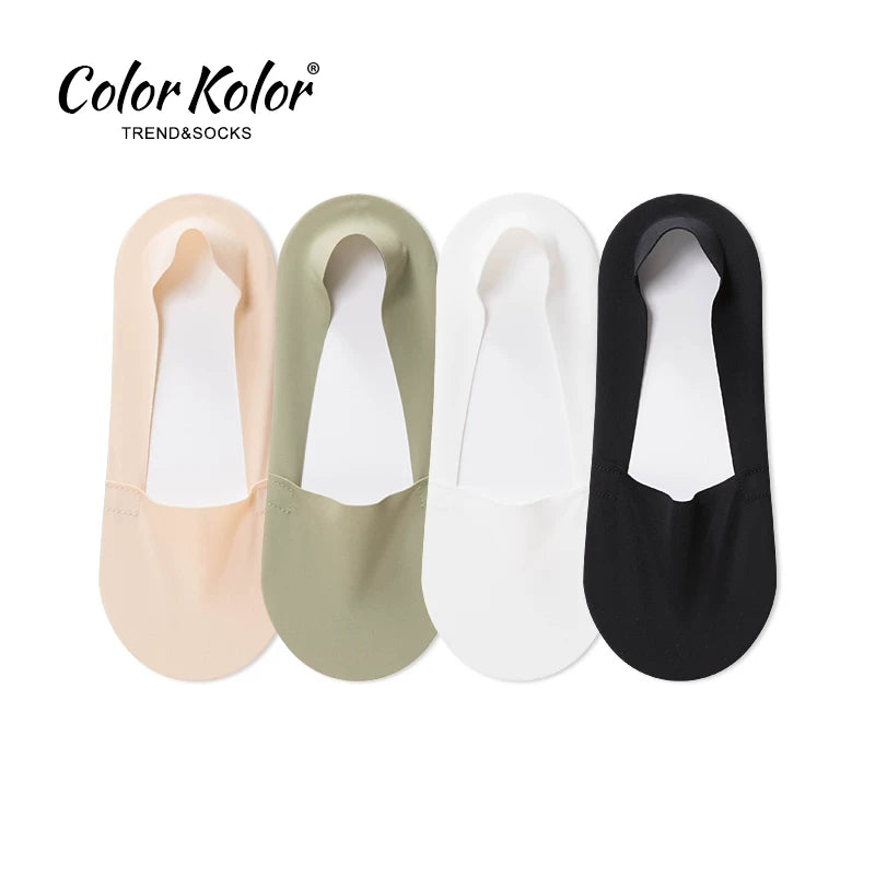 Ice silk boat socks for women in summer thin non-slip non-falling breathable cotton socks with solid color invisible shallow mouth single shoes socks