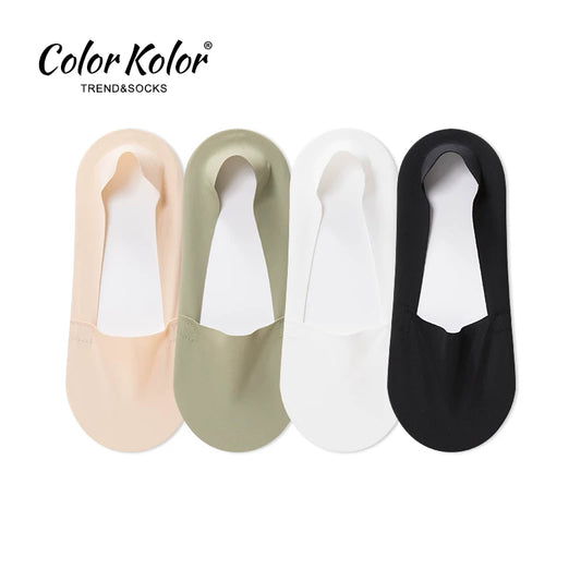 Ice silk boat socks for women in summer thin non-slip non-falling breathable cotton socks with solid color invisible shallow mouth single shoes socks