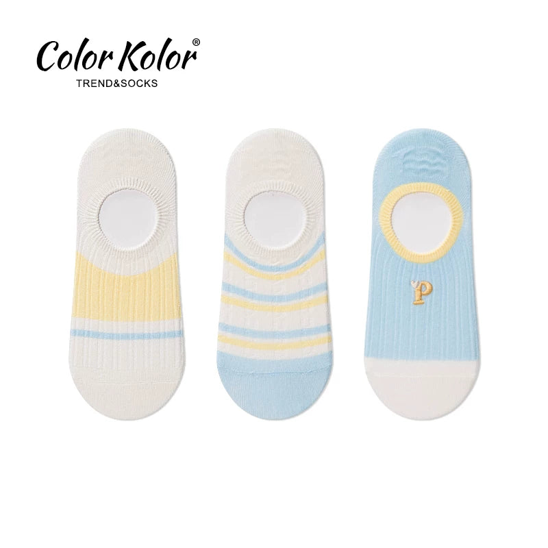 Summer non-slip striped invisible boat socks for women ins trendy letter P girls shallow mouth low-top short socks for women
