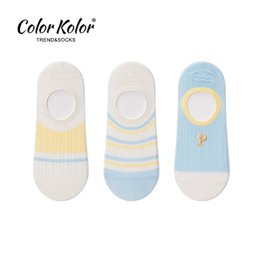 Summer non-slip striped invisible boat socks for women ins trendy letter P girls shallow mouth low-top short socks for women