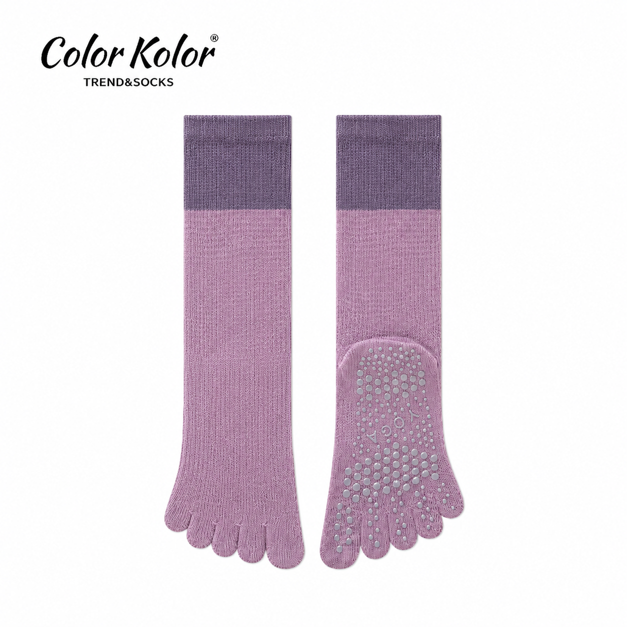 Pilates Grip Split-Toe Calf Socks